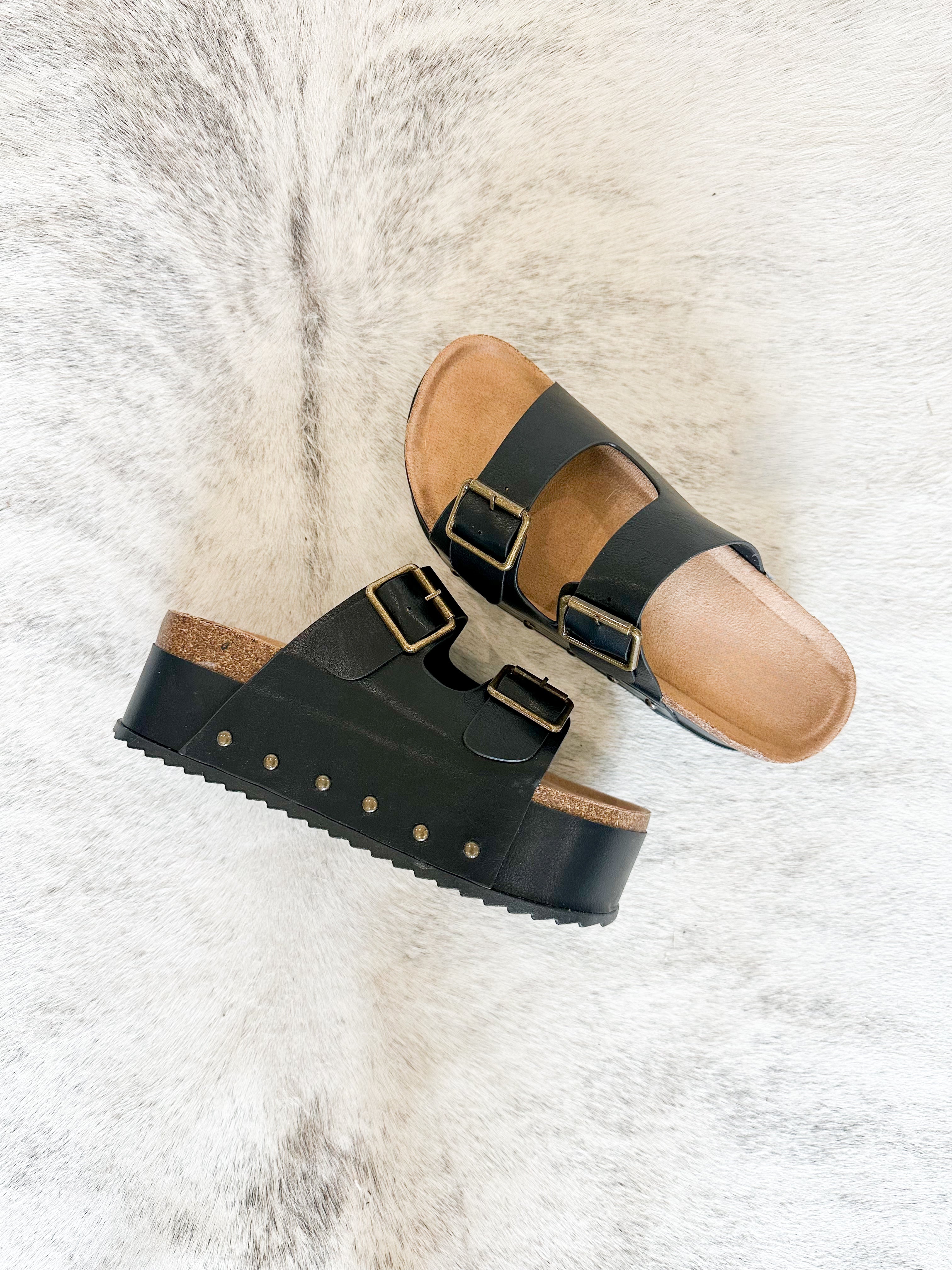SCHOLL ● Cross Strap Stud Sandals - Black Black TUKskin™ Cross Strap Studded Sandal