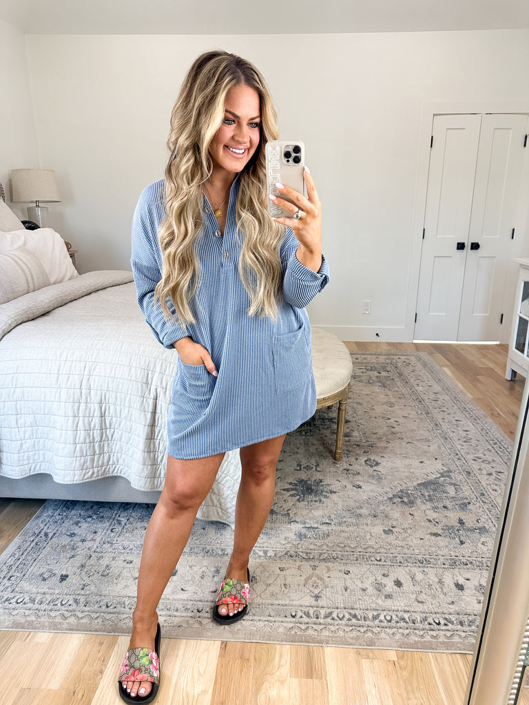 Milestone Tunic Dress | Dusty Blue